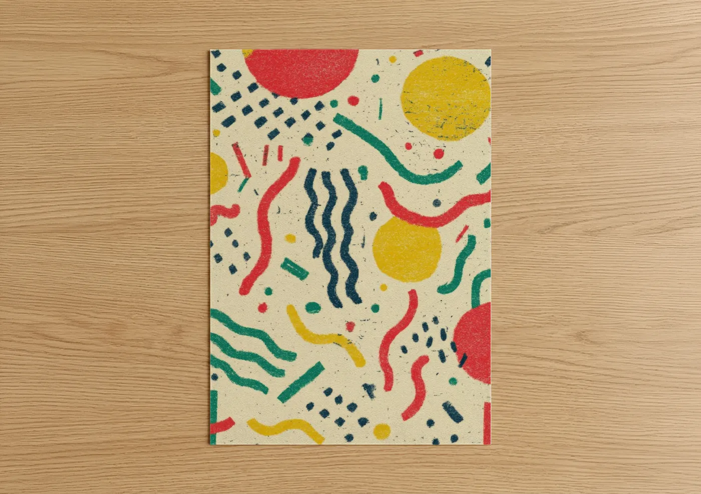 Colorful Pasta Pattern Abstract Wall Art