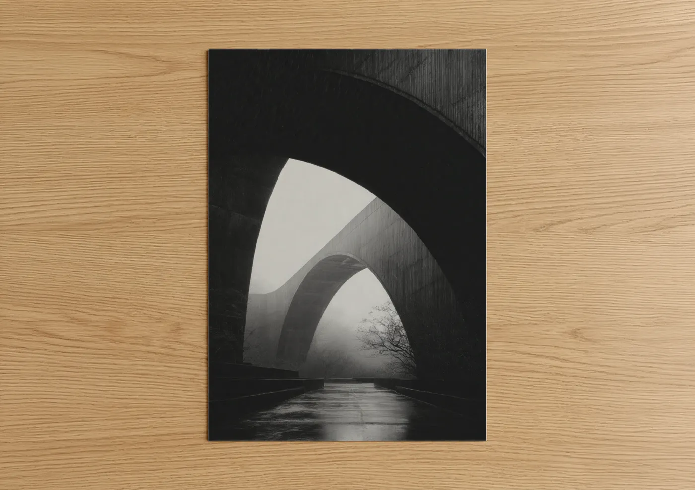 Misty Arch Portal Black and White Wall Art