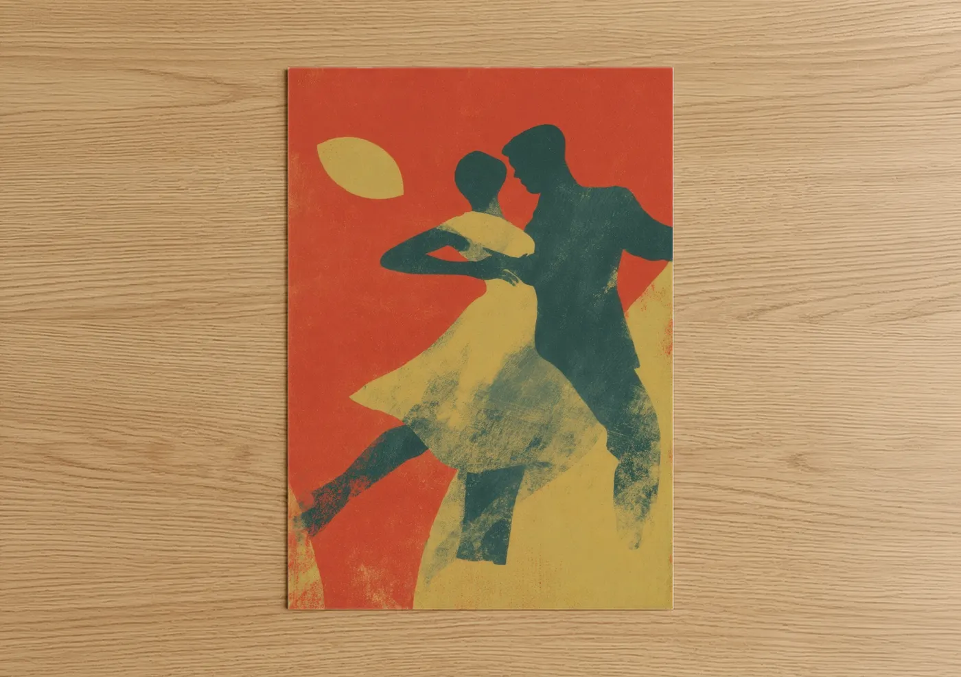 Dynamic Zumba Duo Retro Dance Art Wall Art