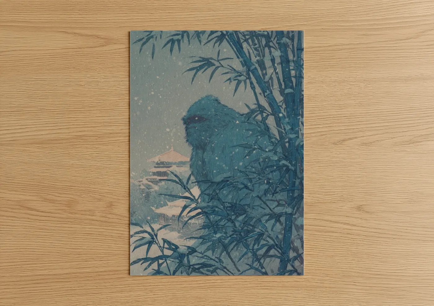 Snowy Yeti Winter Watercolor Wall Art