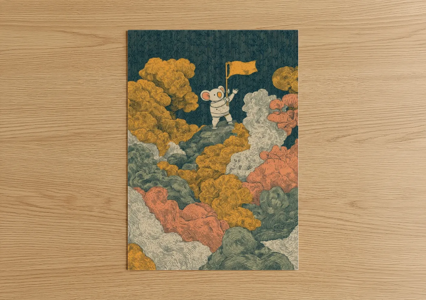 Adventurous Koala Explorer Illustration Wall Art