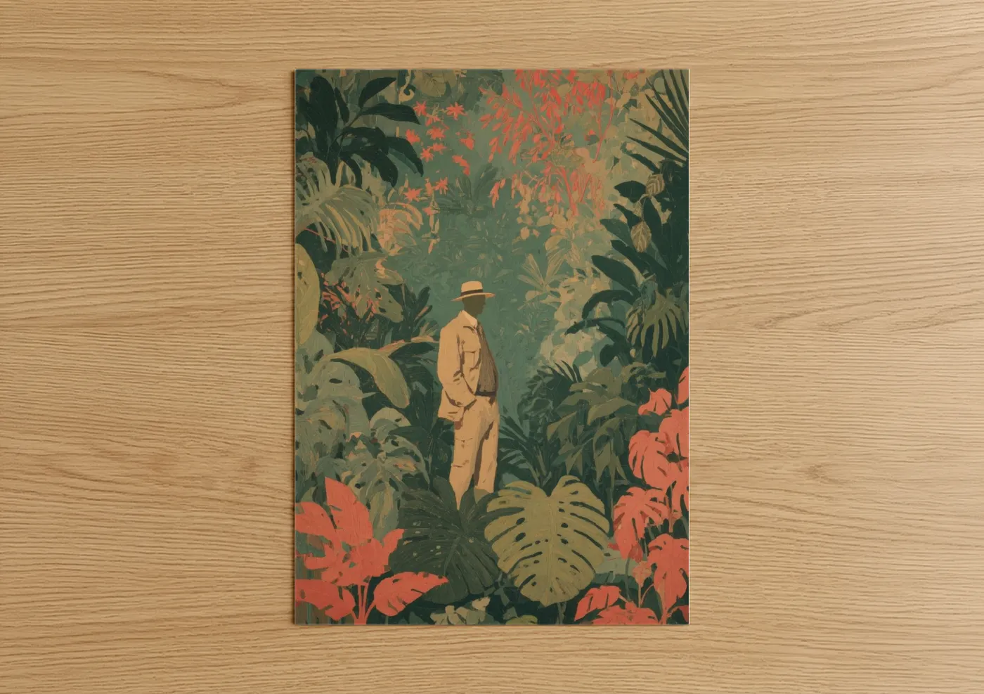 Vintage Tropical Mens Fashion Illustration Wall Art