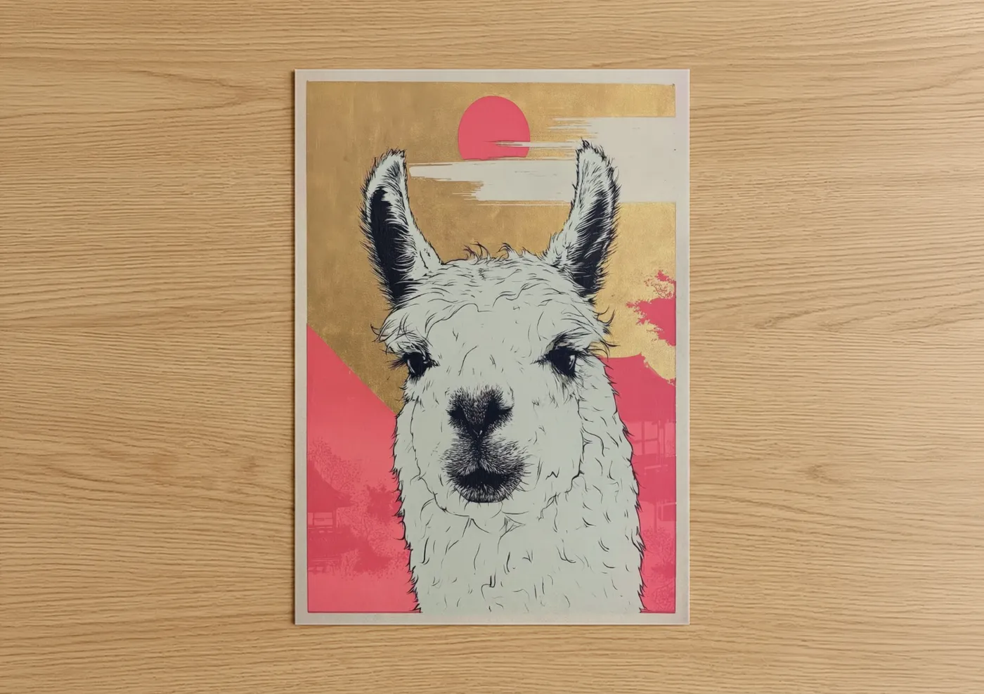 Sunset Alpaca Pop Art Modern Wall Art