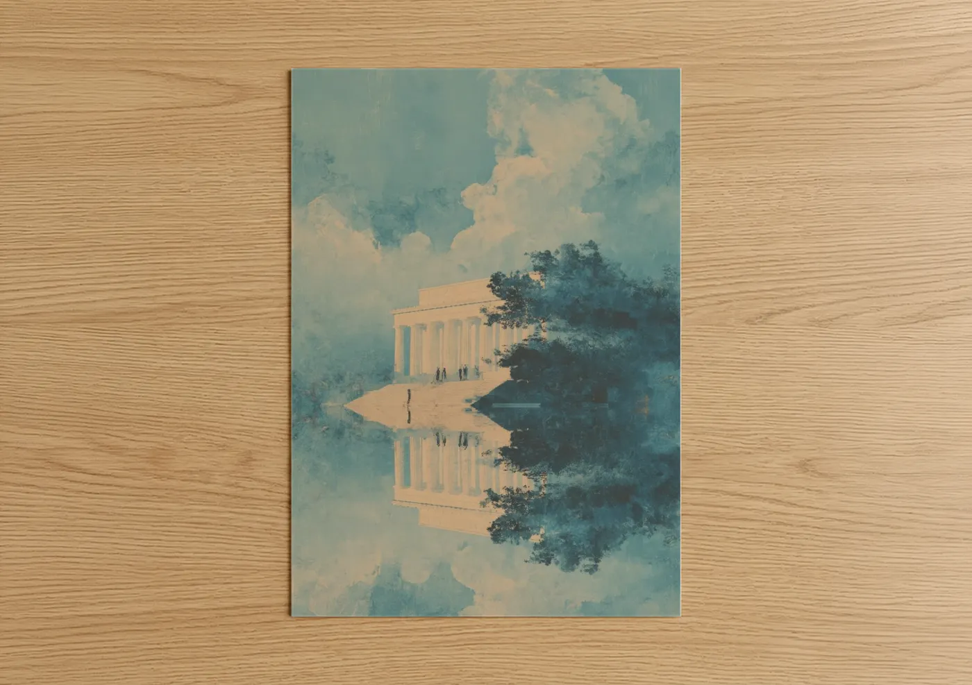 Lincoln Memorial Dreamy Watercolor Wall Art
