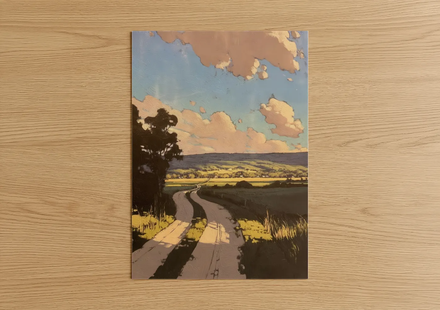 Golden Valley Road Landscape Painting Wall Art