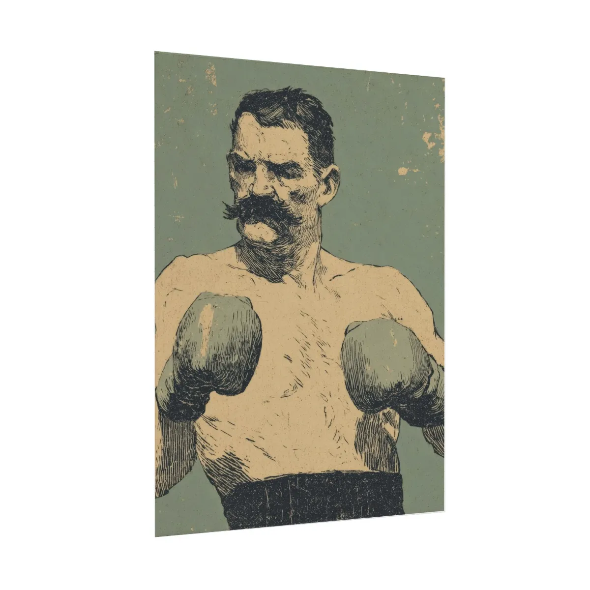 Vintage Boxer Portrait Illustration Wall Art – Yuki Art Prints