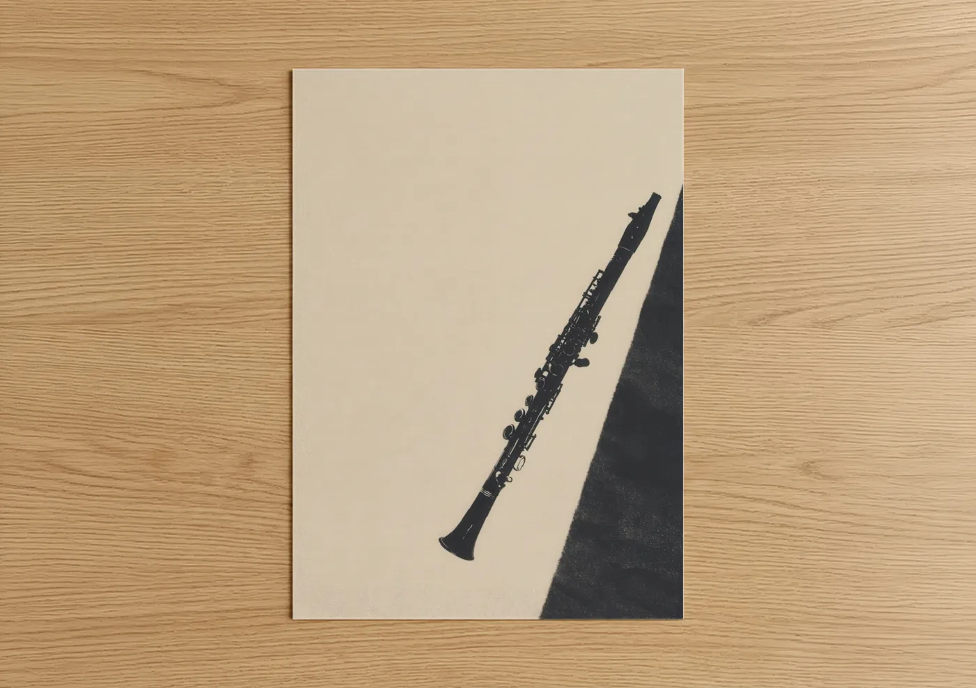 Black Clarinet Minimalist Music Wall Art