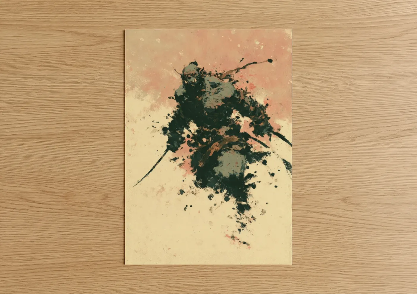 Ethereal Orc Warrior Abstract Fantasy Wall Art