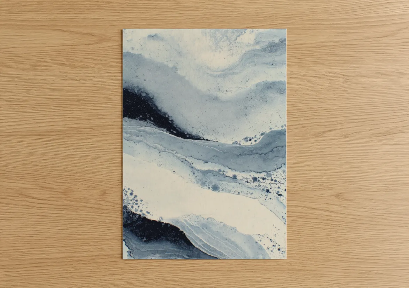 Abstract Frozen Cascade Winter Wall Art