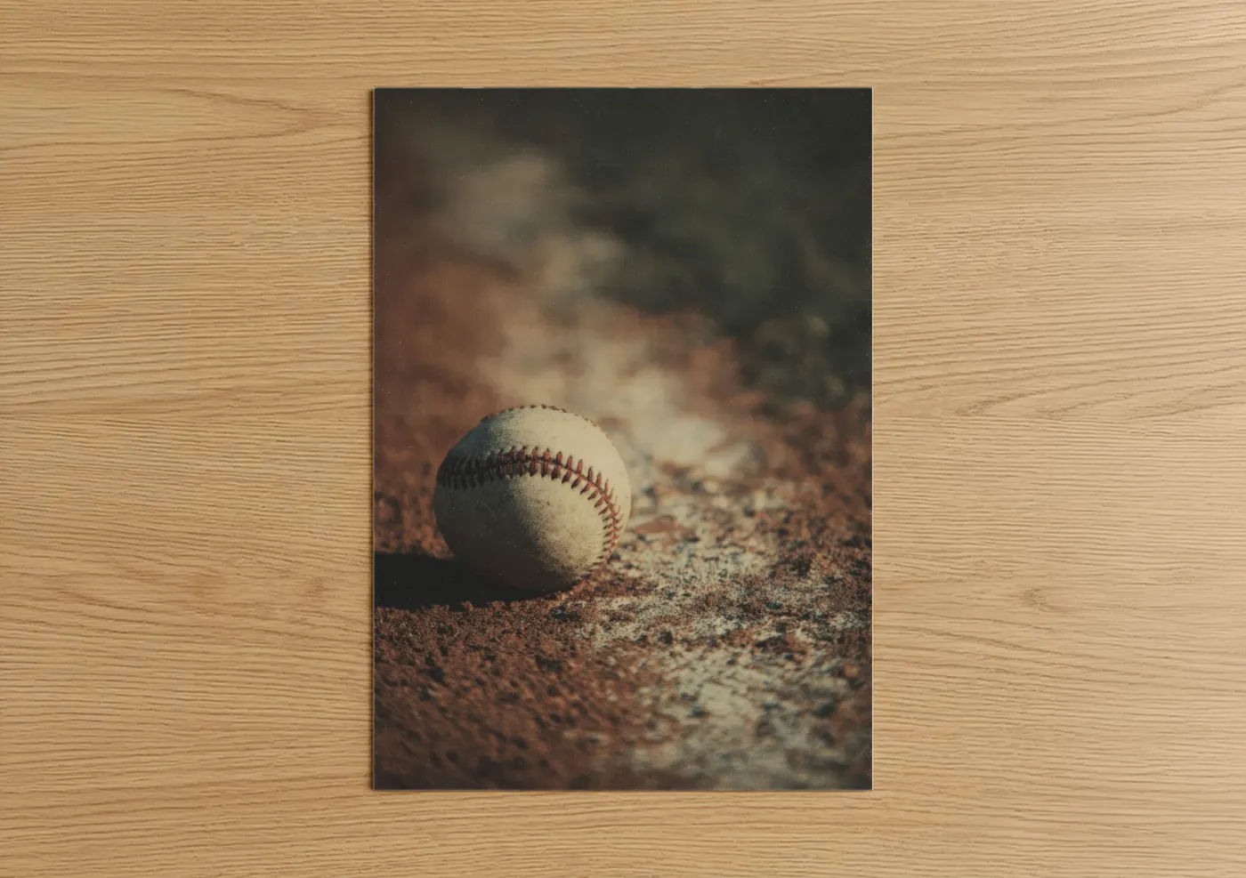 Vintage Baseball on Dirt Field Wall Art