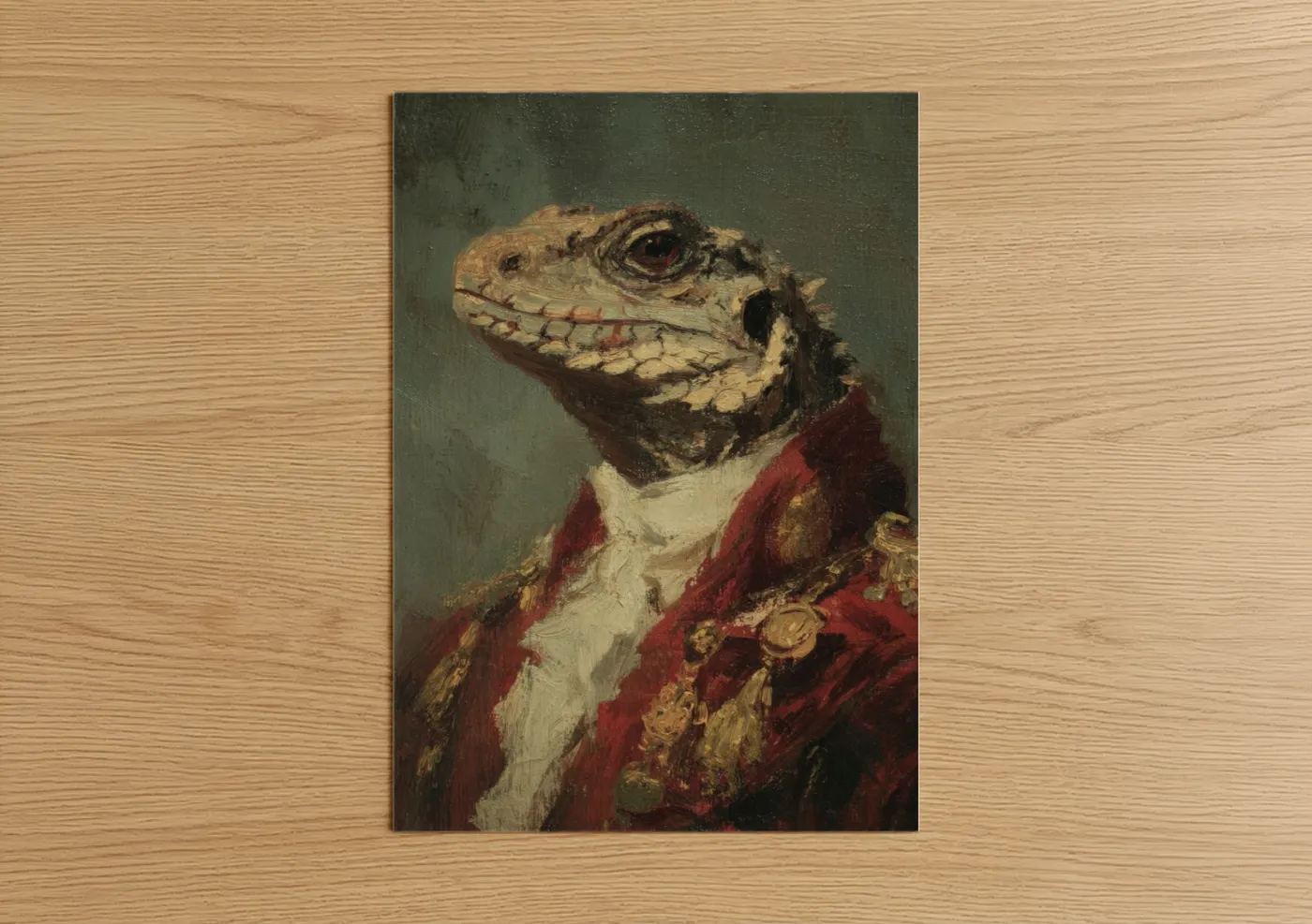 Aristocrat Lizard Portrait Royal Regalia Wall Art