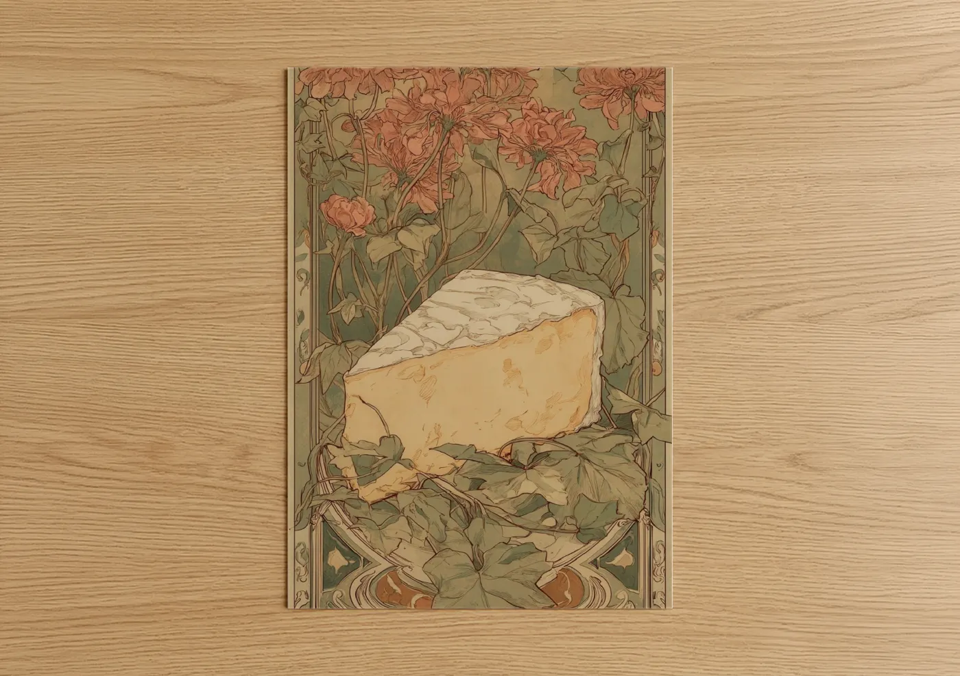 Blooming Cheese Art Nouveau Floral Wall Art