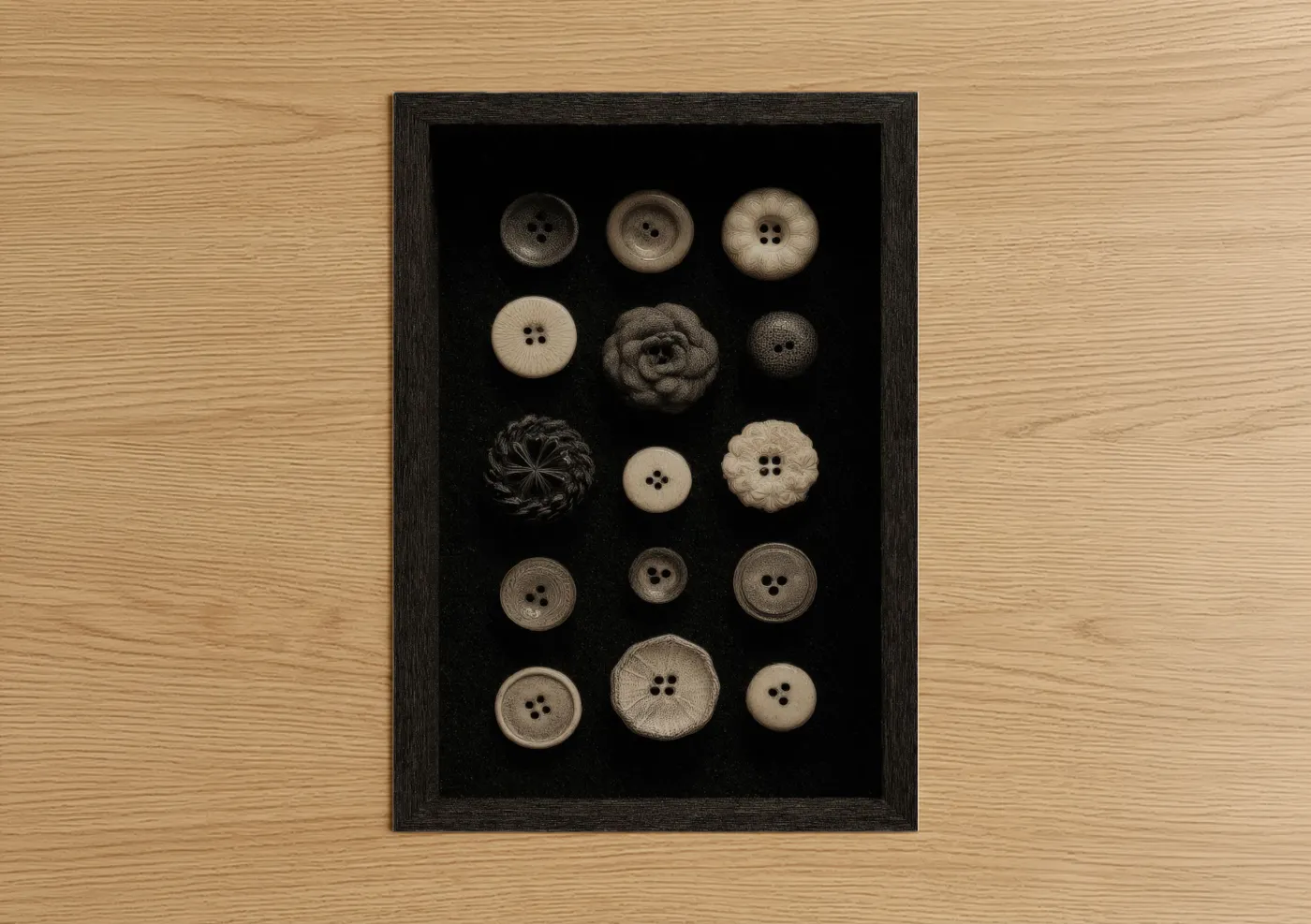Vintage Button Collection Sepia Tones Wall Art