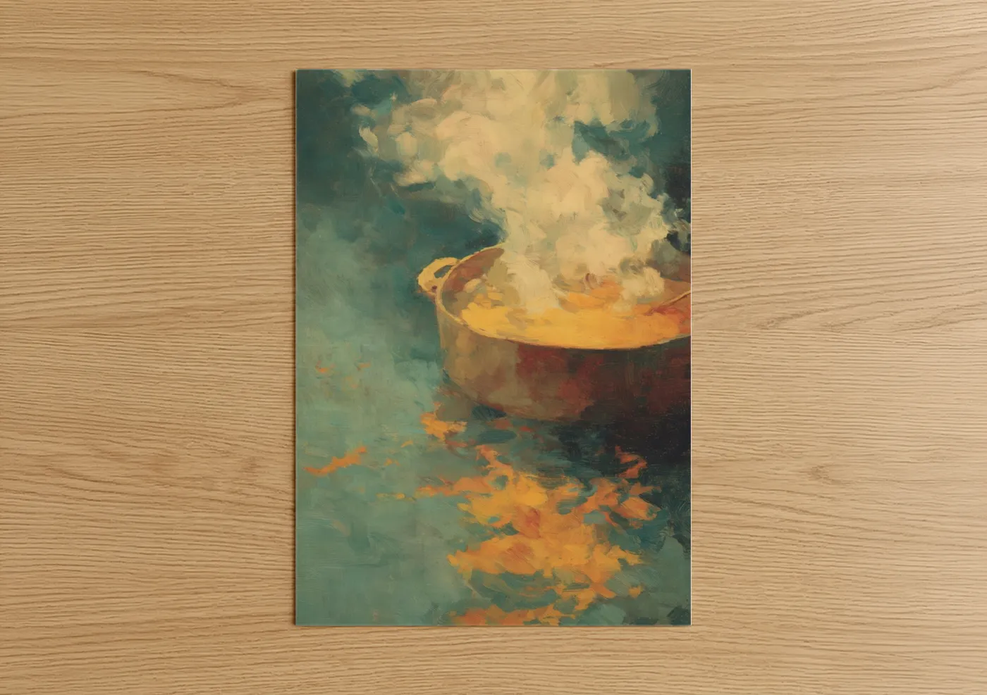 Steaming Cheese Pot Impressionist Wall Art