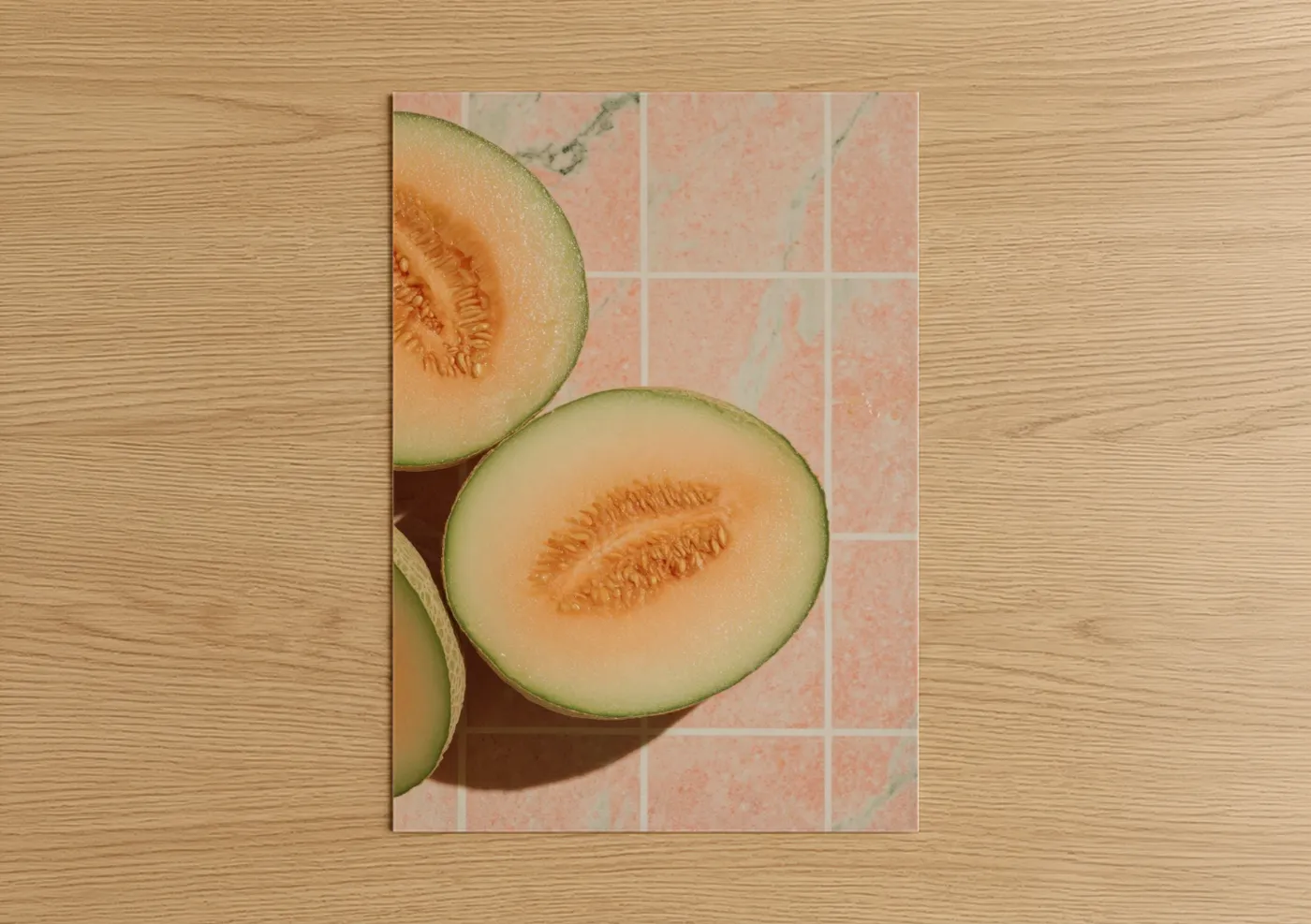 Fresh Cantaloupe Halves Food Photography Wall Art