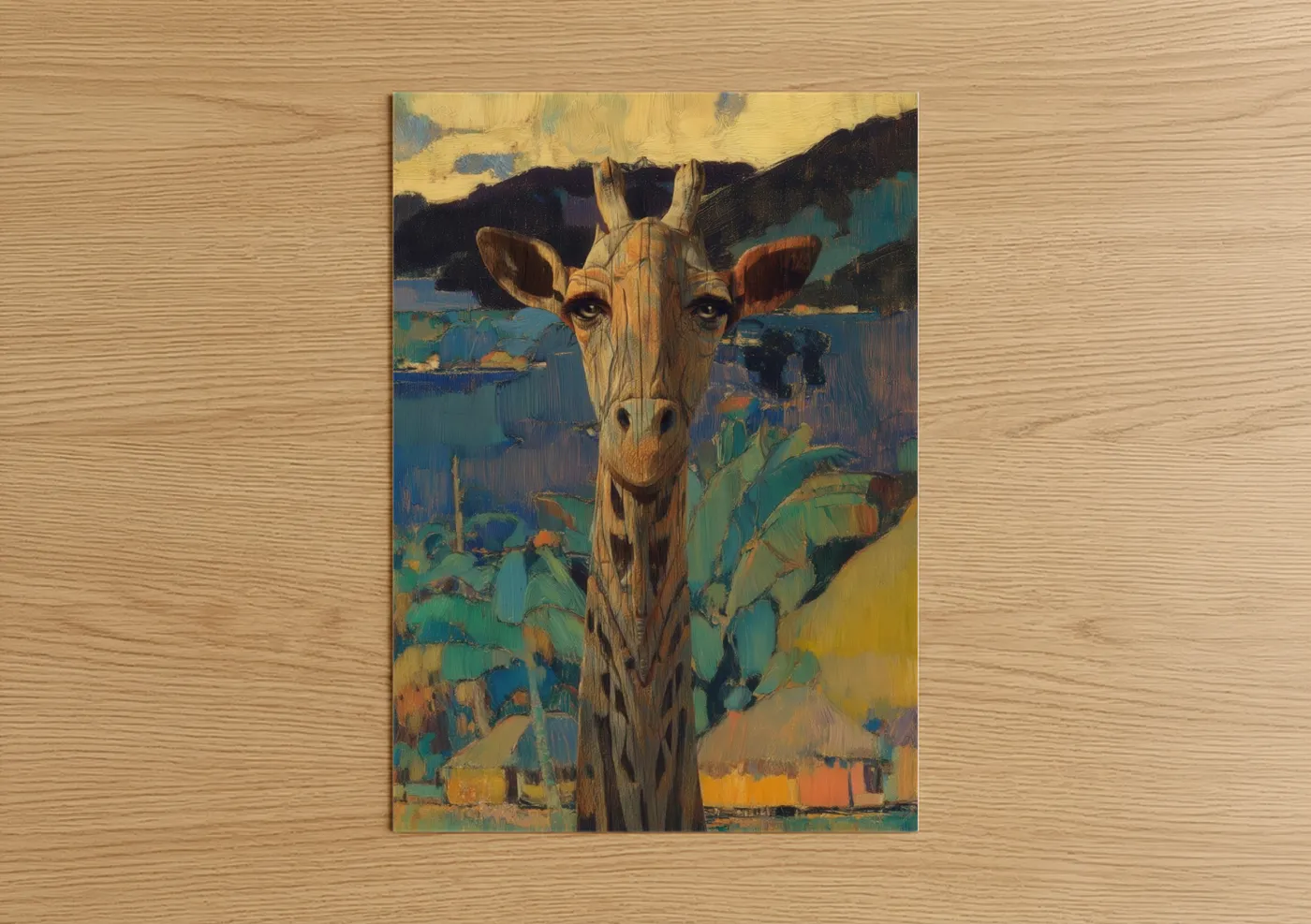 Savanna Giraffe Portrait Modern Wall Art