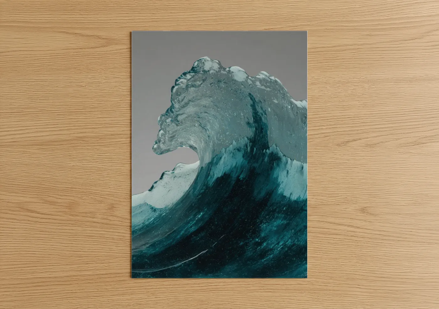 Frozen Wave Bear Glass Wall Art