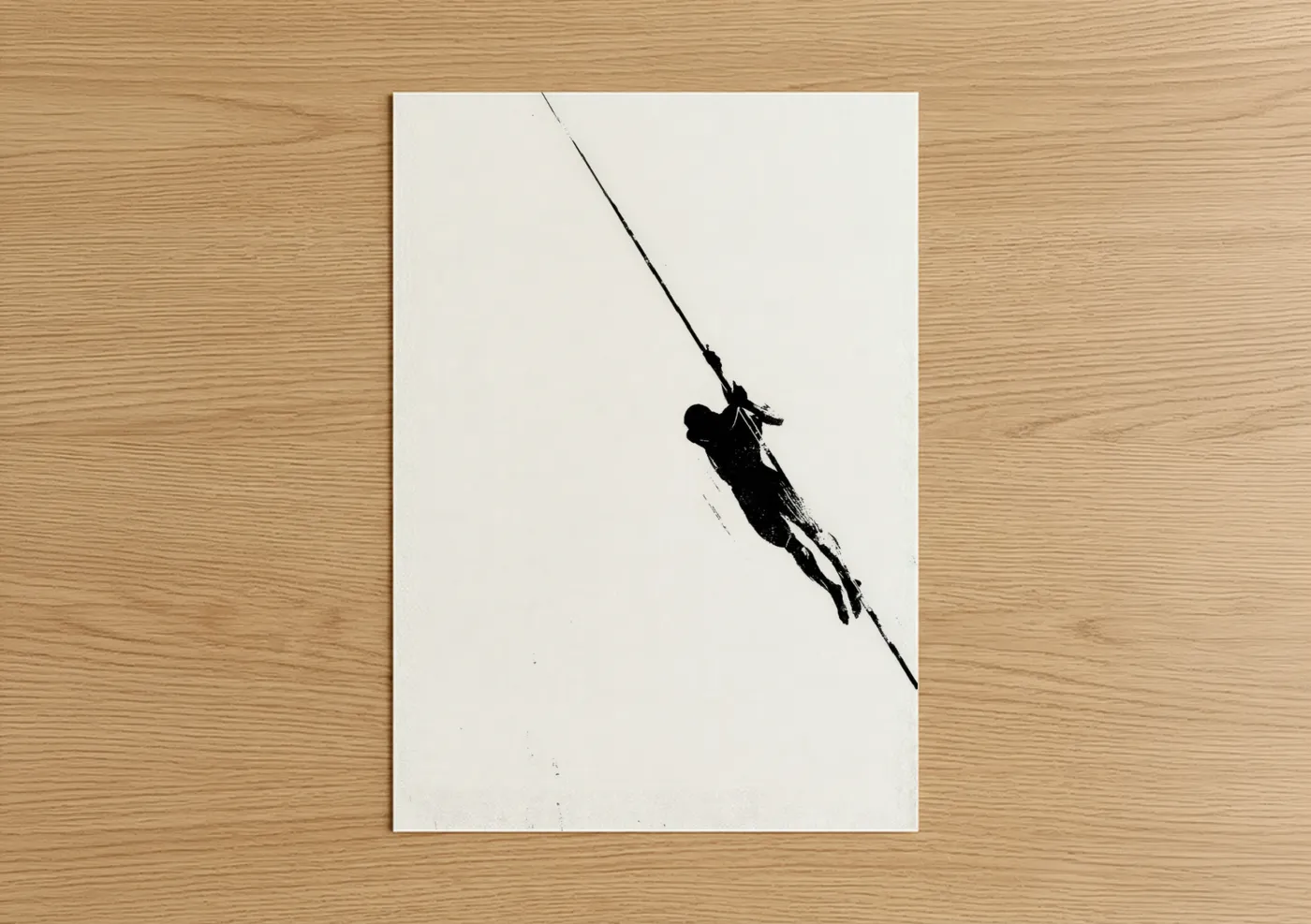 Rock Climber Ascending Sport Silhouette Wall Art