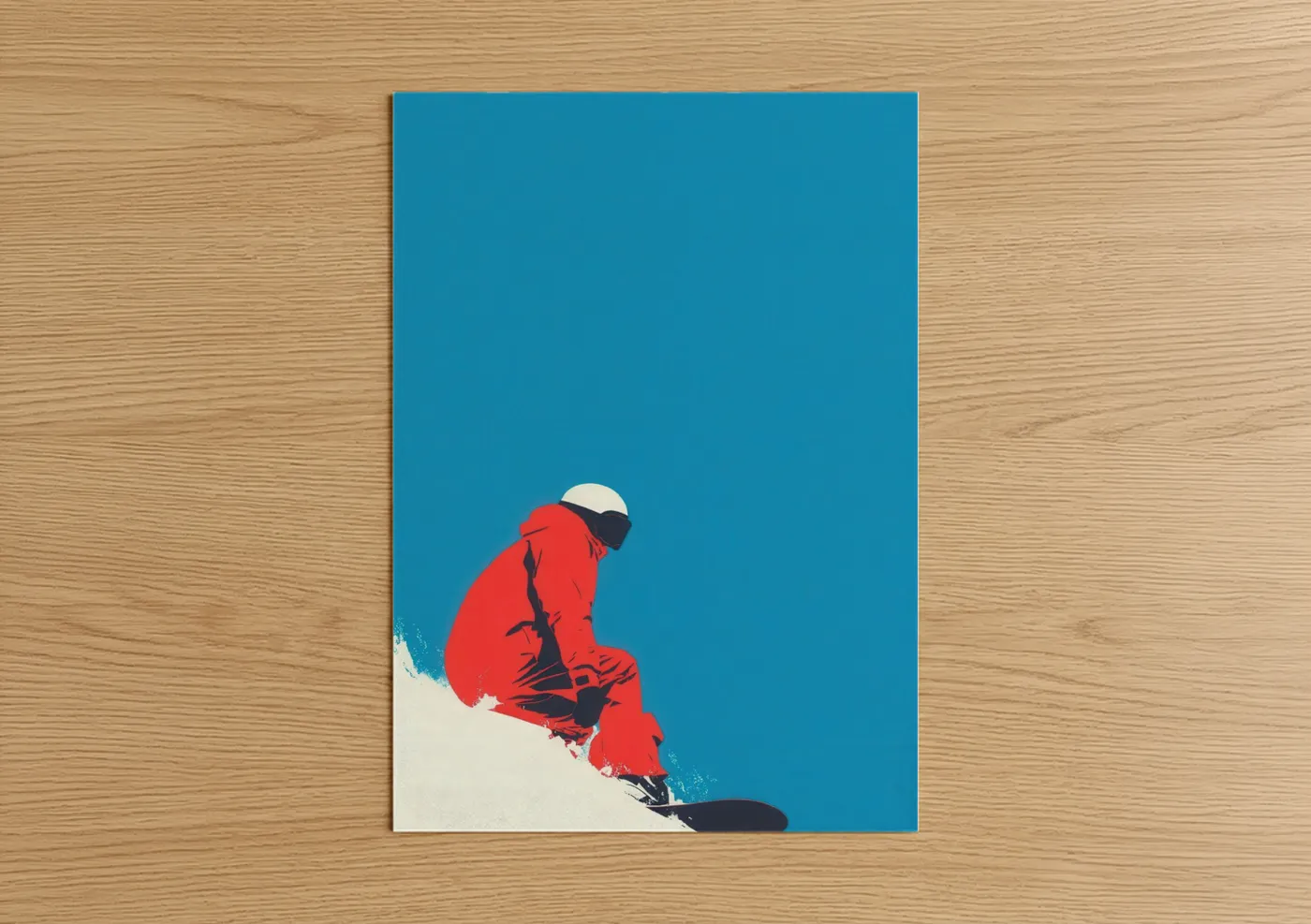Red Snowboarder Action Winter Sport Wall Art