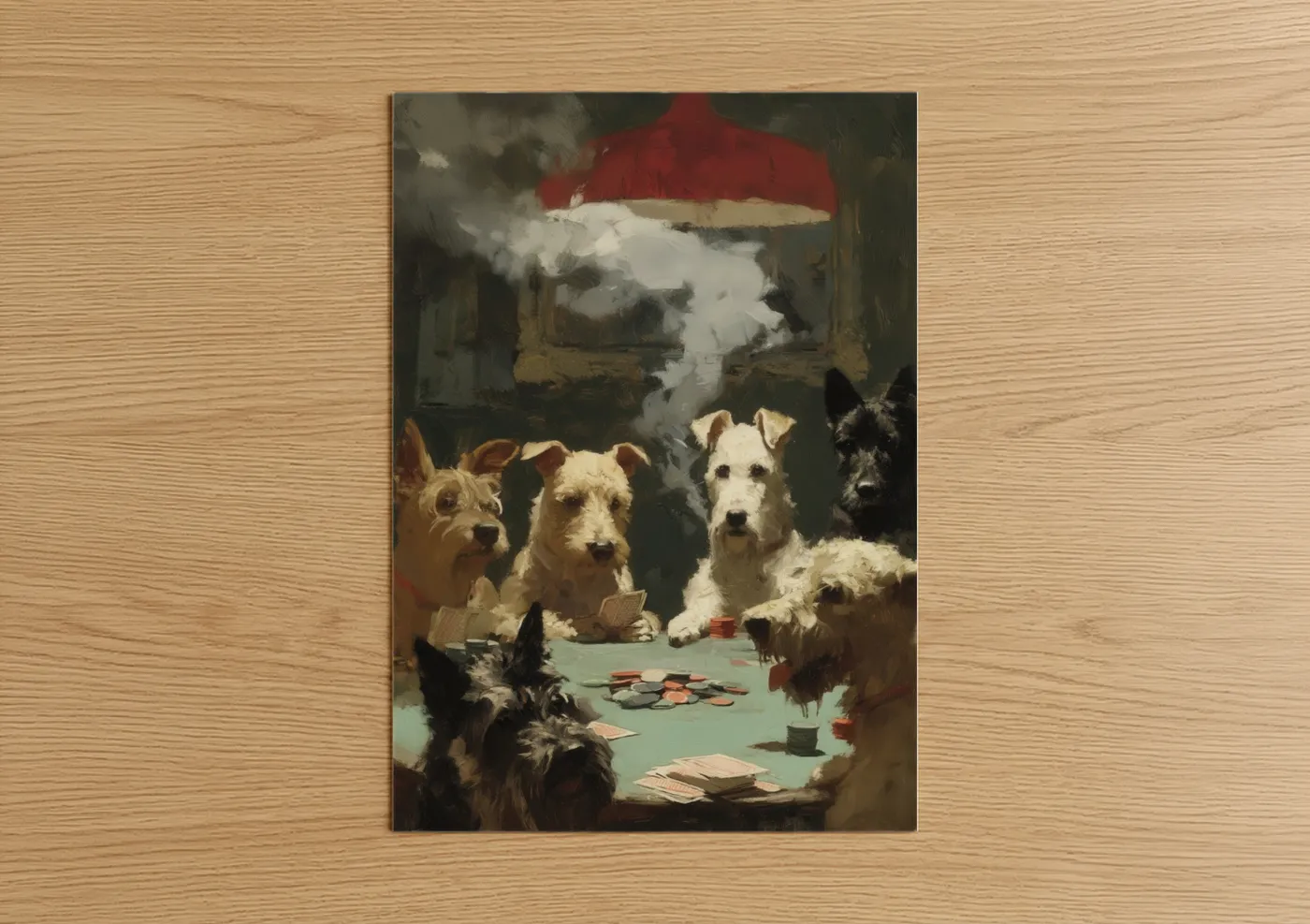 Dogs Playing Poker Card Game Wall Art