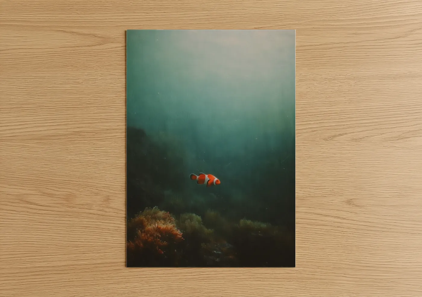 Clownfish Swimming Coral Reef Underwater Wall Art
