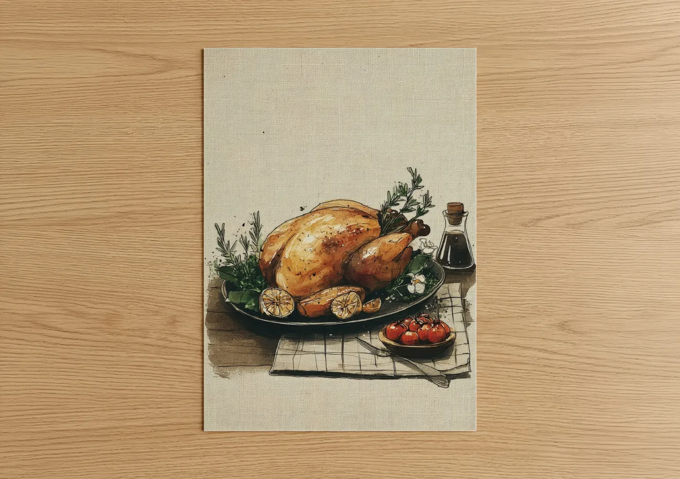 Roasted Poultry with Lemon and Herbs Wall Art