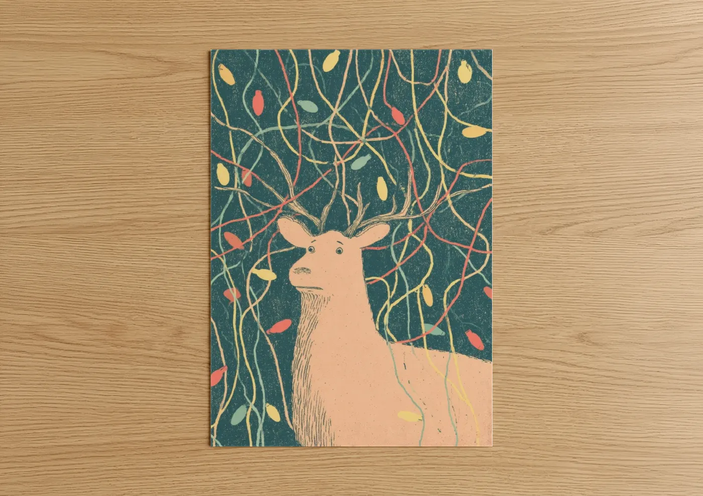 Festive Reindeer Christmas Holiday Wall Art
