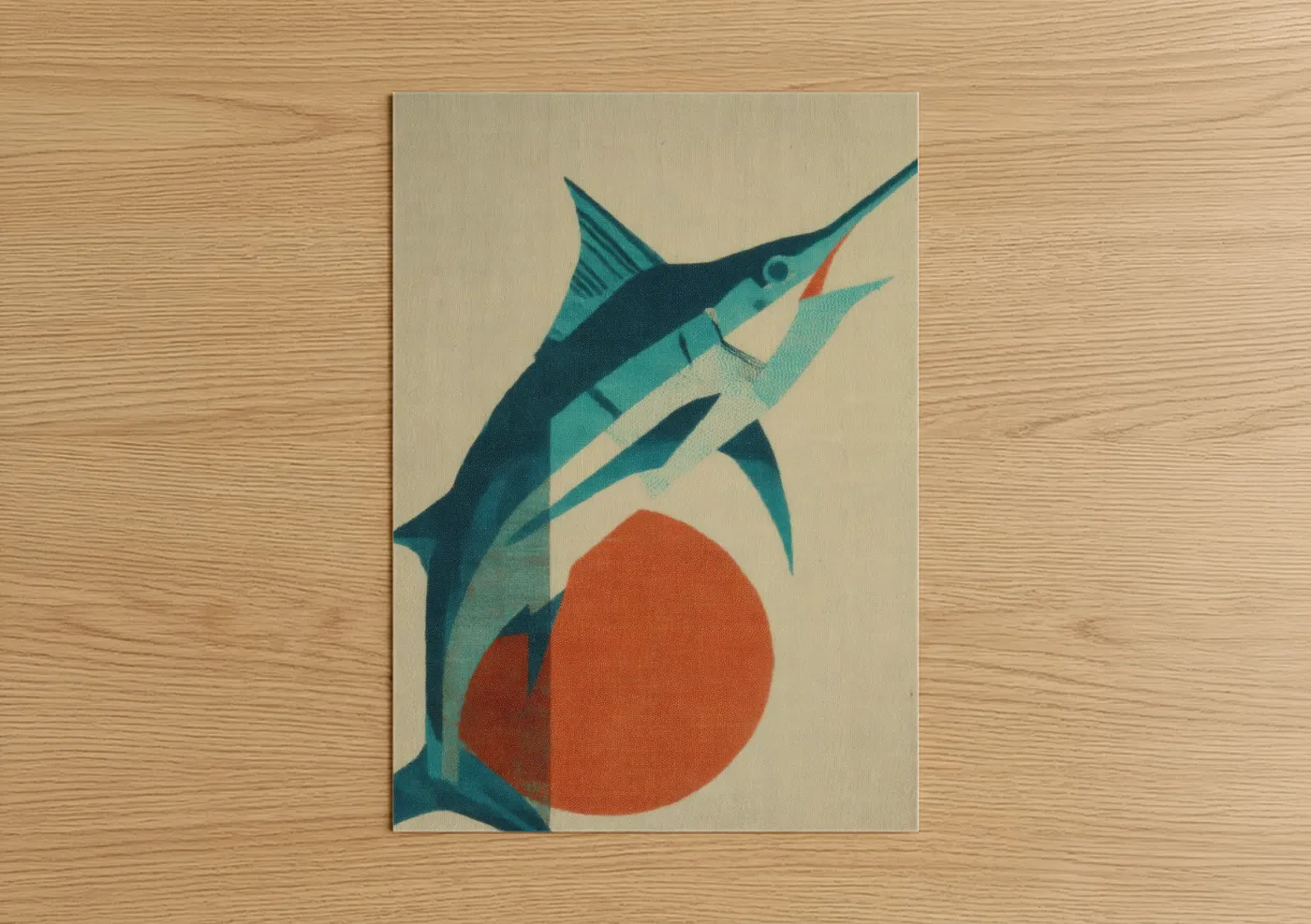 Dynamic Marlin Orange Sun Wall Art