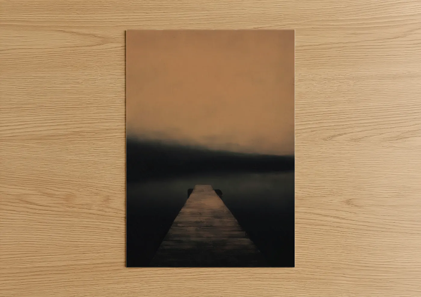 Misty Wooden Pier at Dusk Wall Art