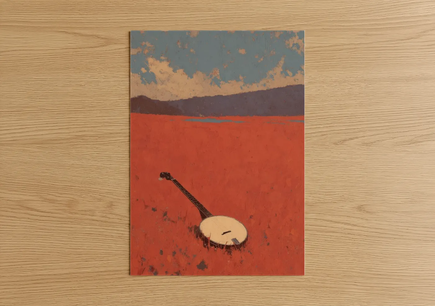 Desert Banjo Minimalist Music Wall Art