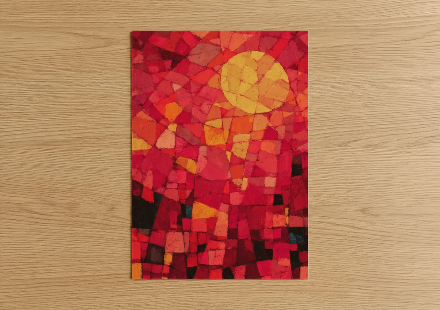 Abstract Sun Geometric Mosaic Art Wall Art