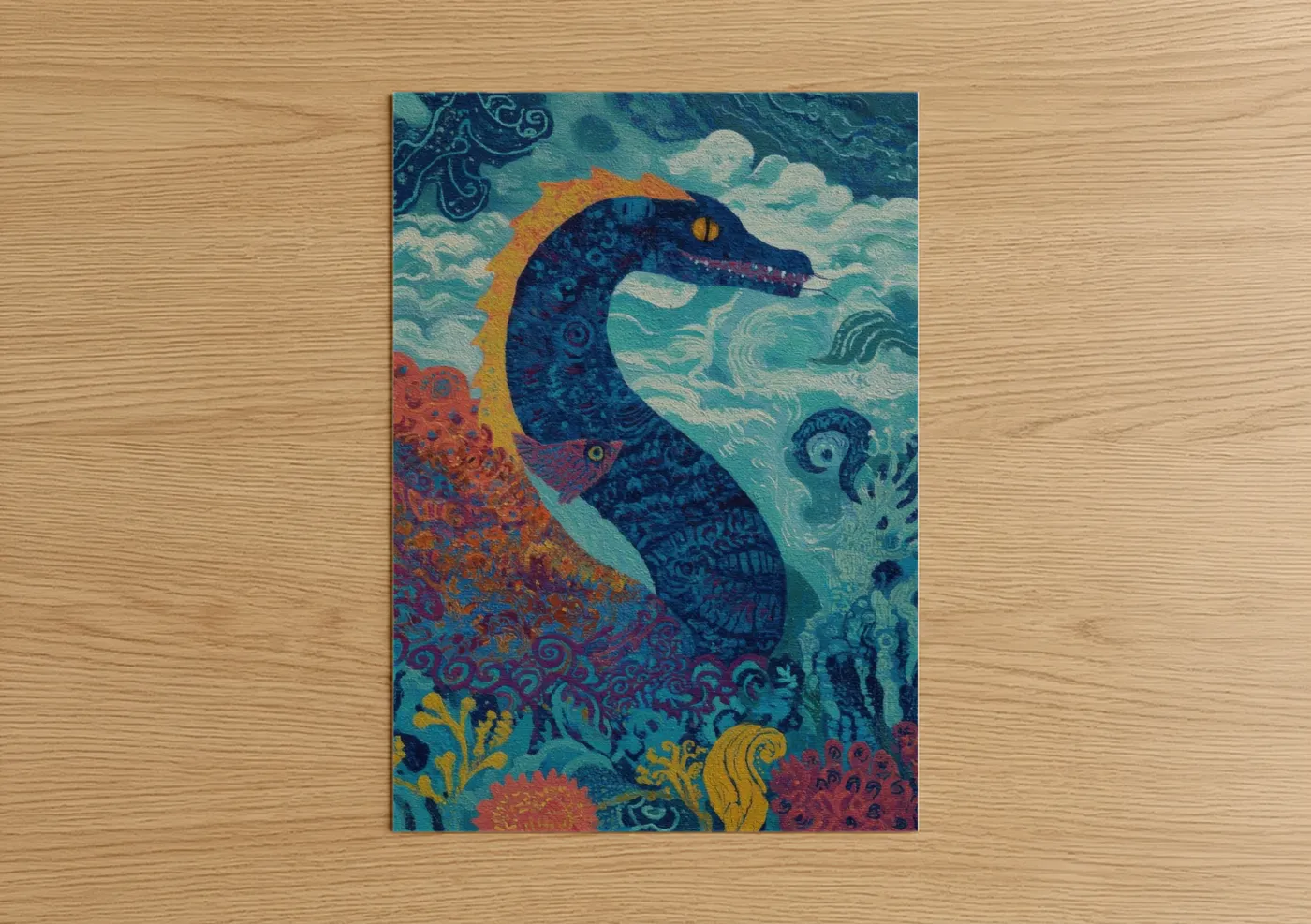 Mystical Sea Serpent Loch Ness Monster Wall Art