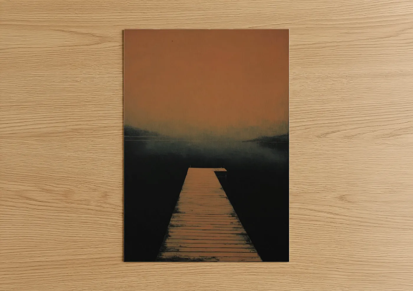 Misty Dock Sunrise Over Still Water Wall Art