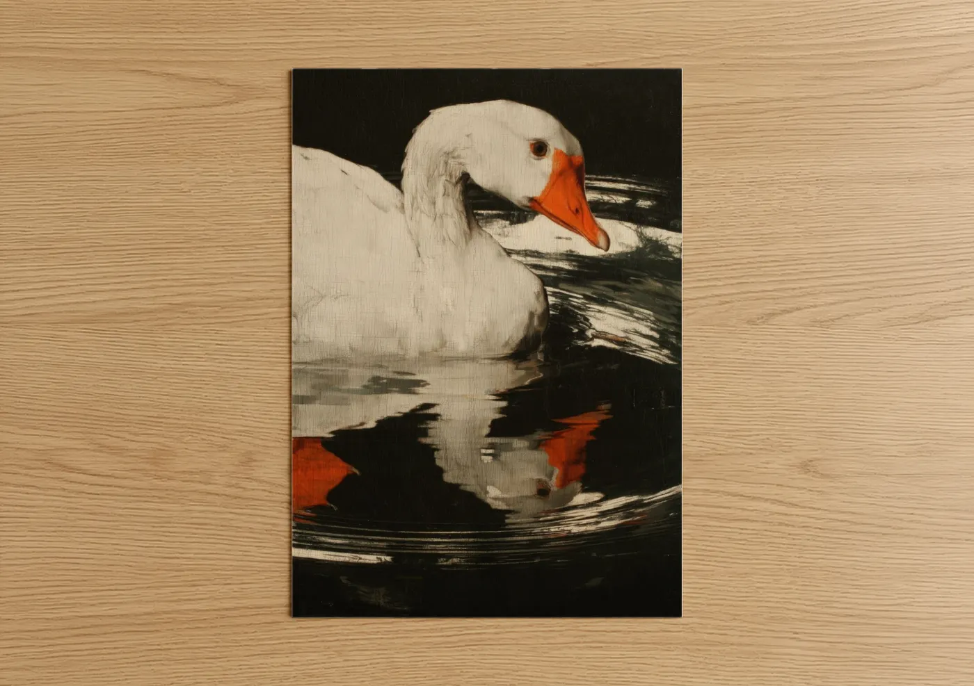 Red-Billed Goose Water Reflection Wall Art