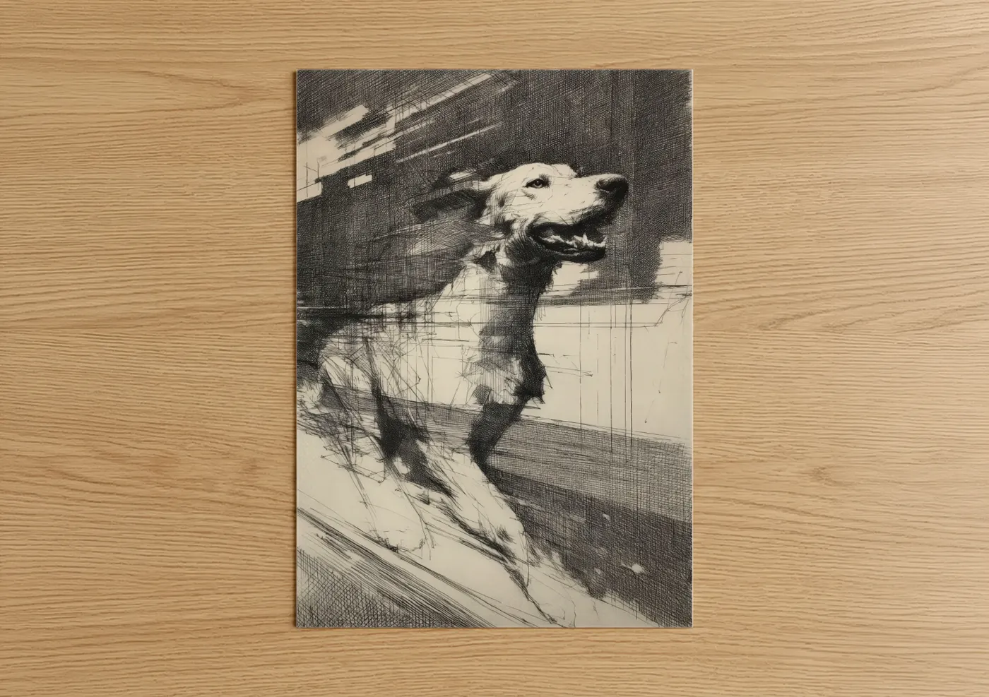 Noble Setter Portrait Sketch Wall Art