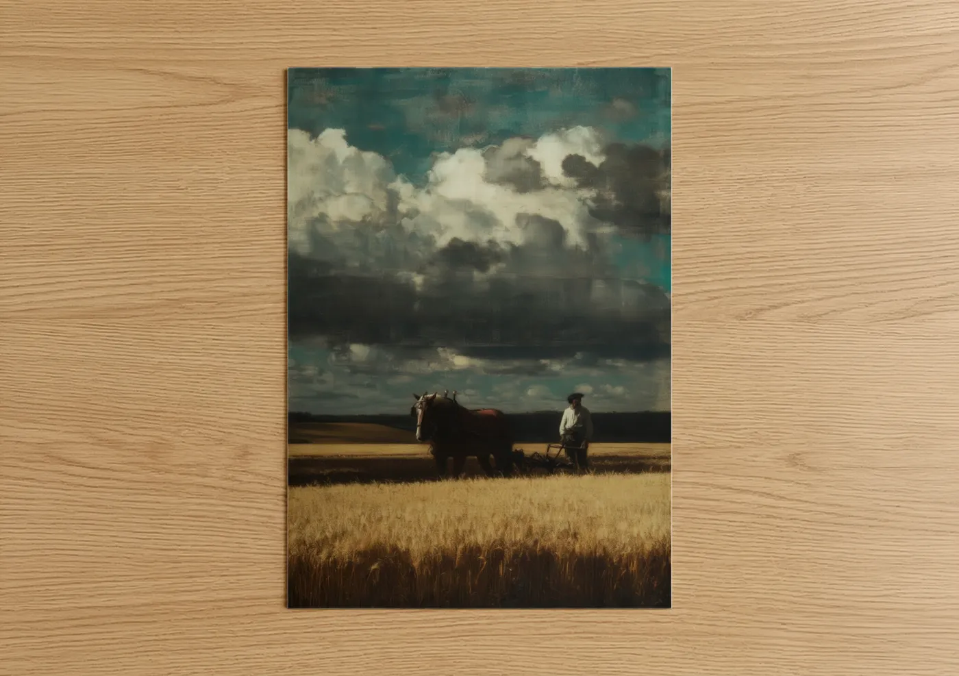 Clydesdale Horse Harvest Field Wall Art
