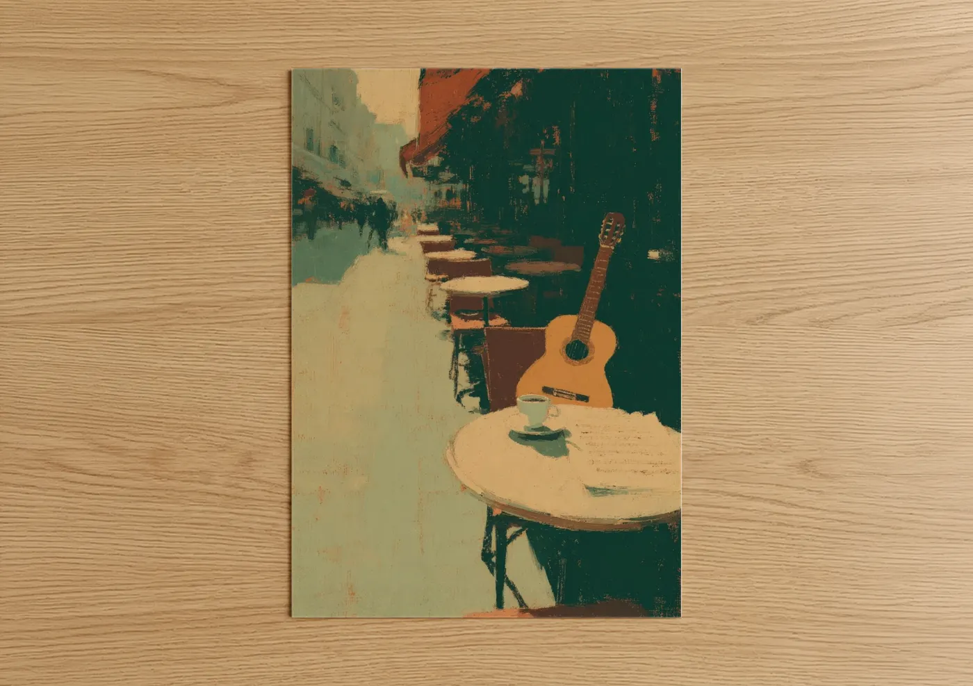 Acoustic Guitar Vintage Café Wall Art