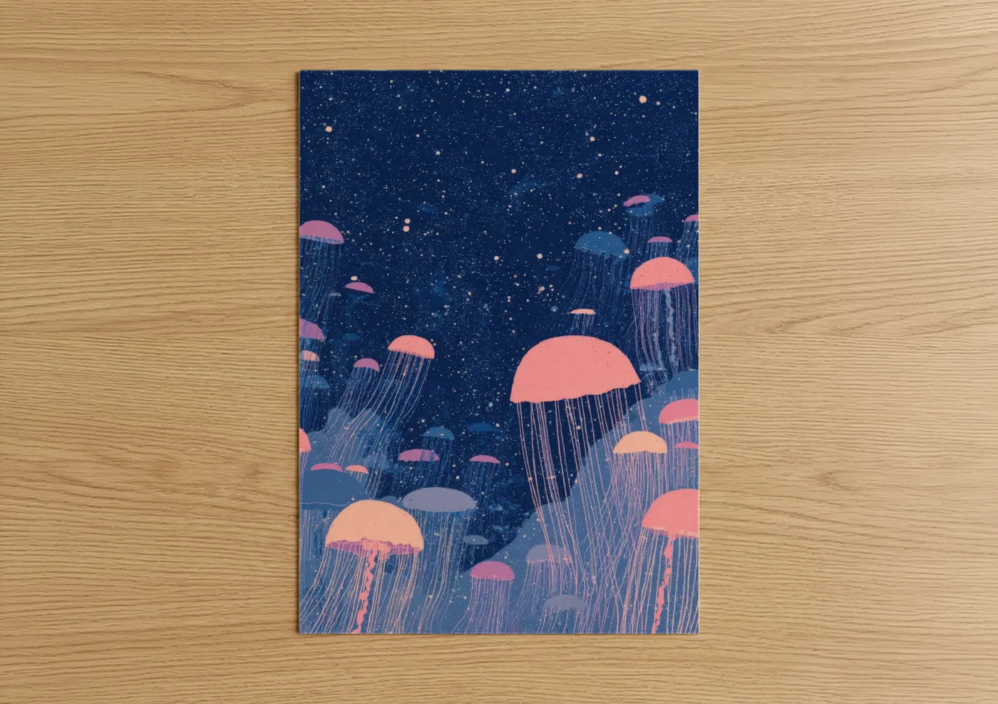 Cosmic Jellyfish Galaxy Night Sky Wall Art