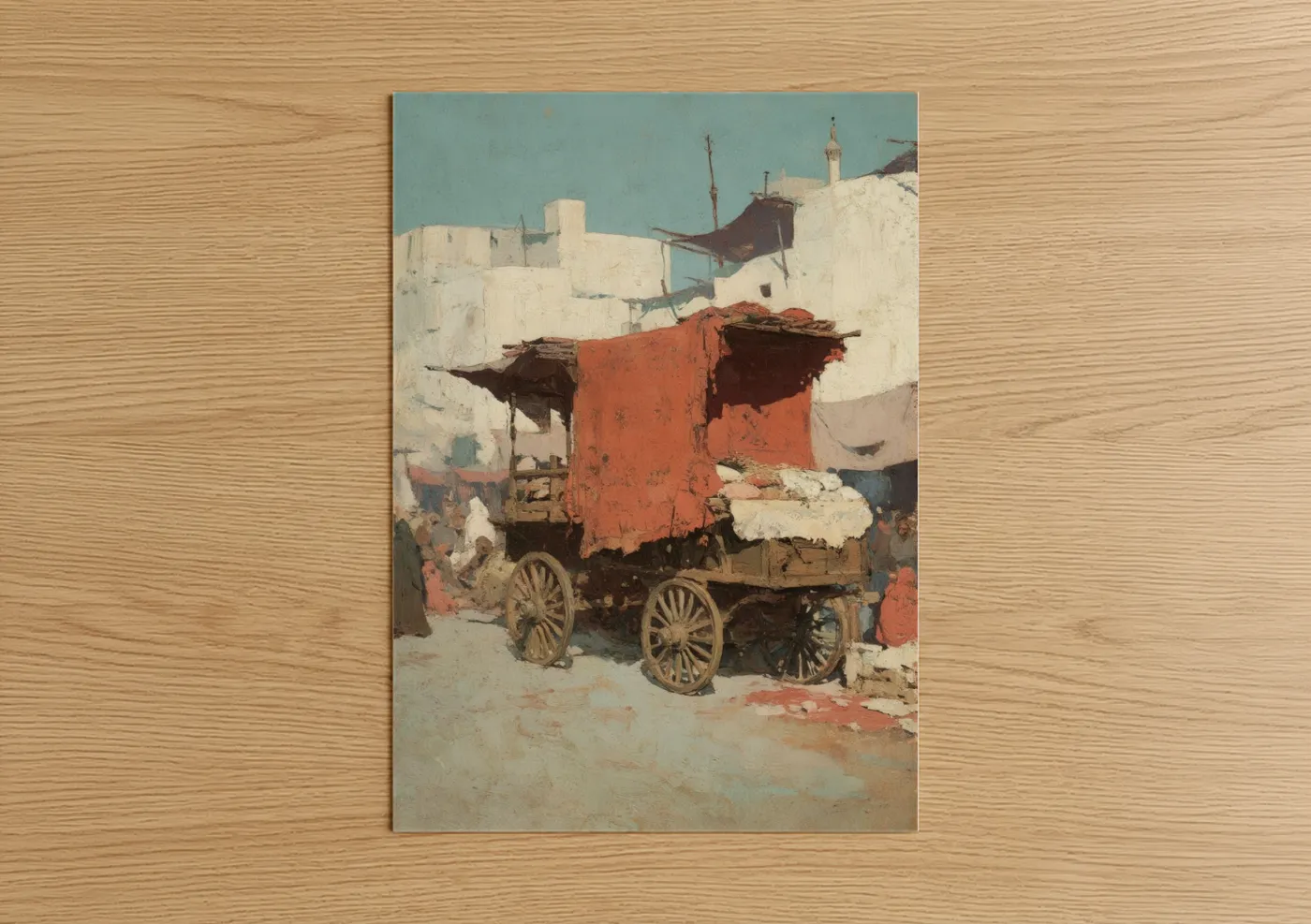 Rustic Market Wagon Mediterranean Village Wall Art