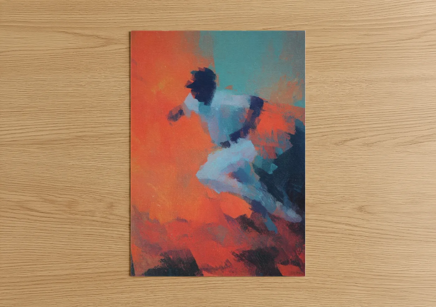 Dynamic Baseball Player Abstract Wall Art