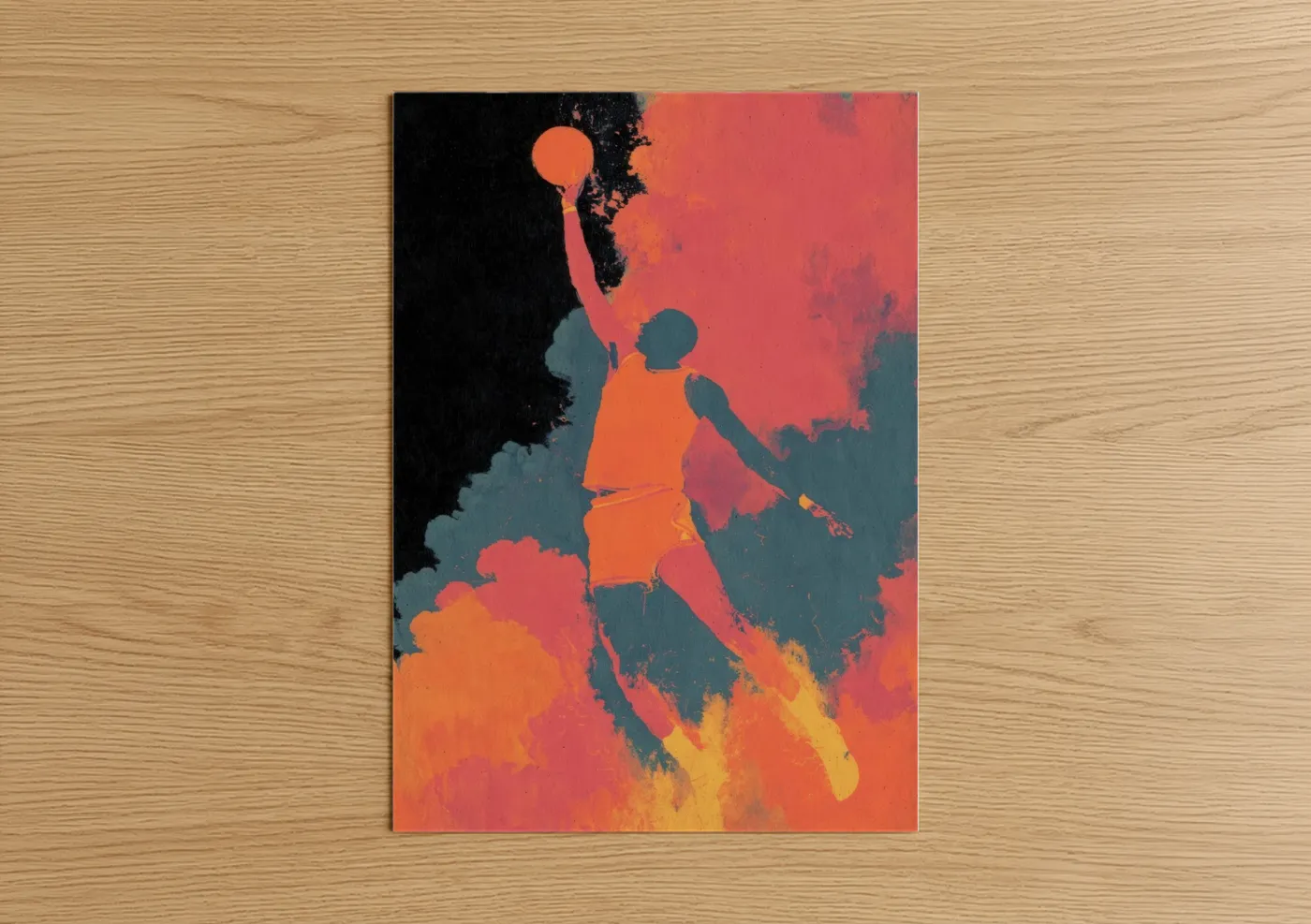 Basketball Slam Dunk Sports Wall Art