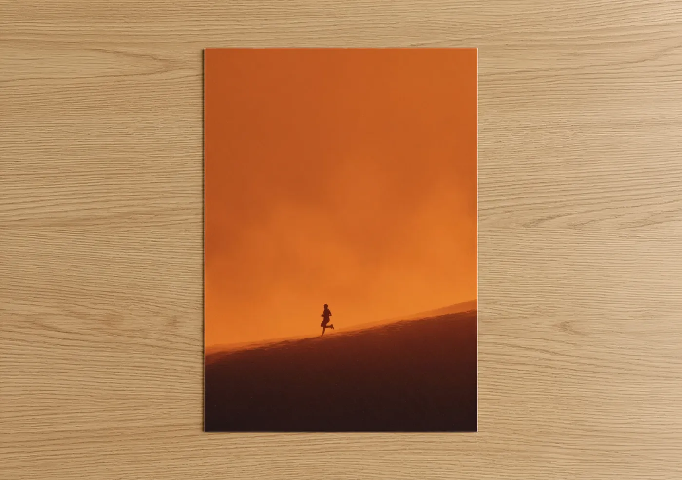Desert Runner Silhouette Sunset Wall Art
