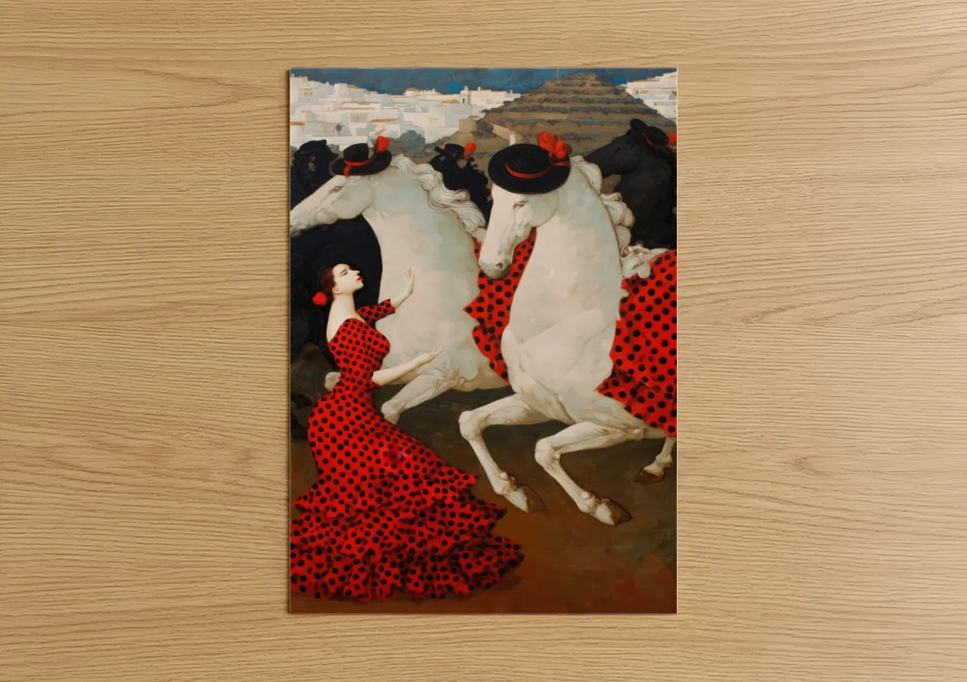 Andalusian Horse Red Polka Dot Wall Art