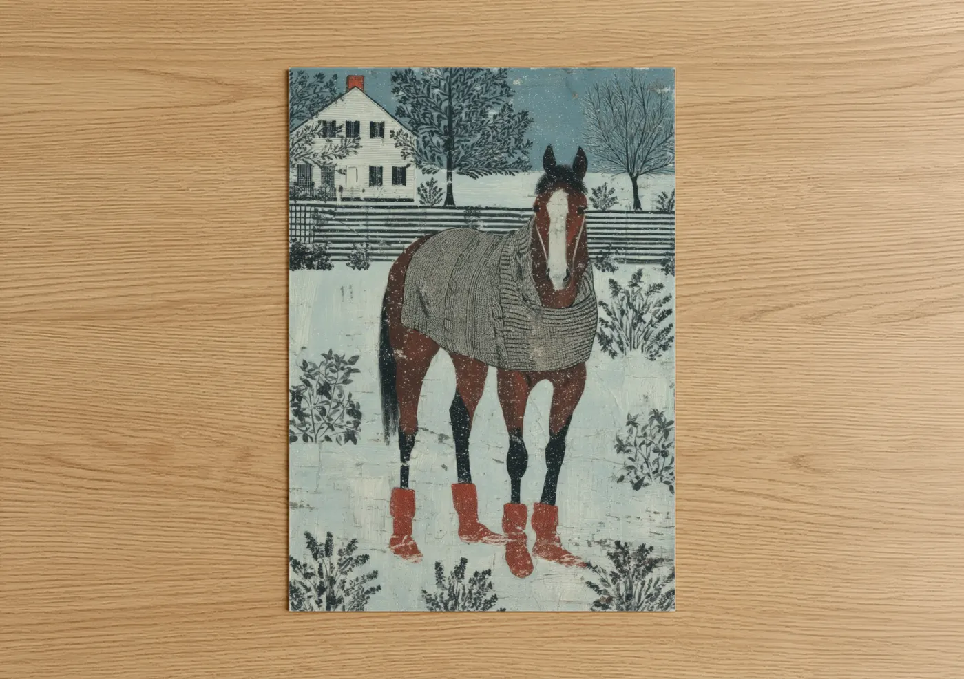 Thoroughbred Horse Winter Farmyard Wall Art