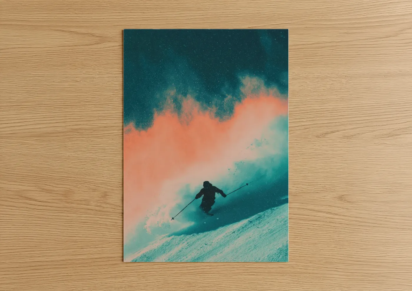 Skier Alpine Descent Winter Sports Wall Art