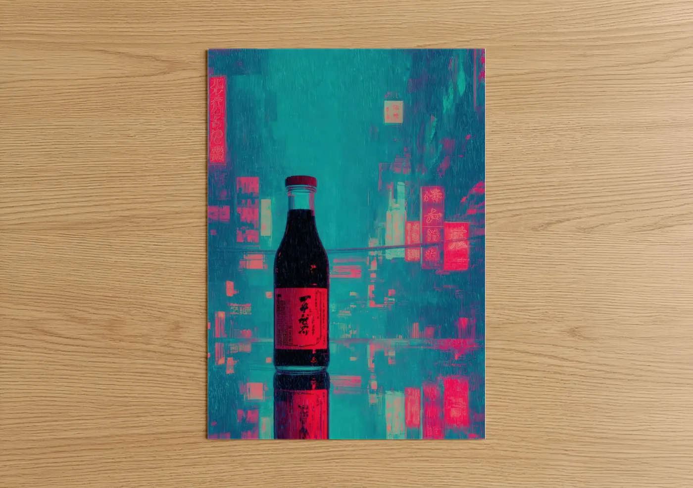 Neon Bottle Pop Art Condiments Wall Art