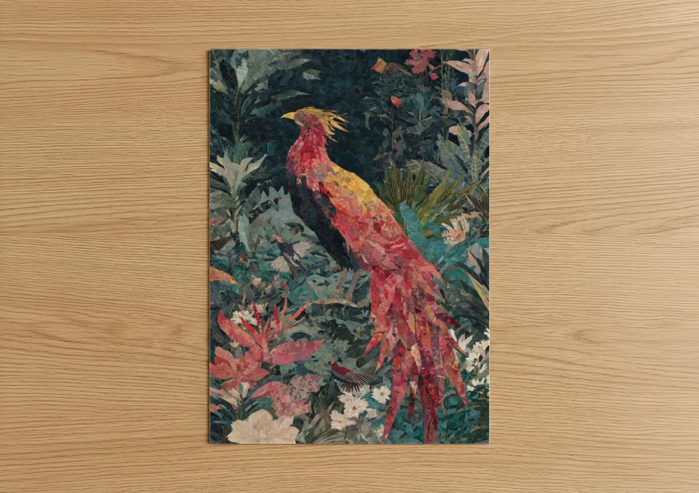 Crimson Phoenix Garden Floral Wall Art