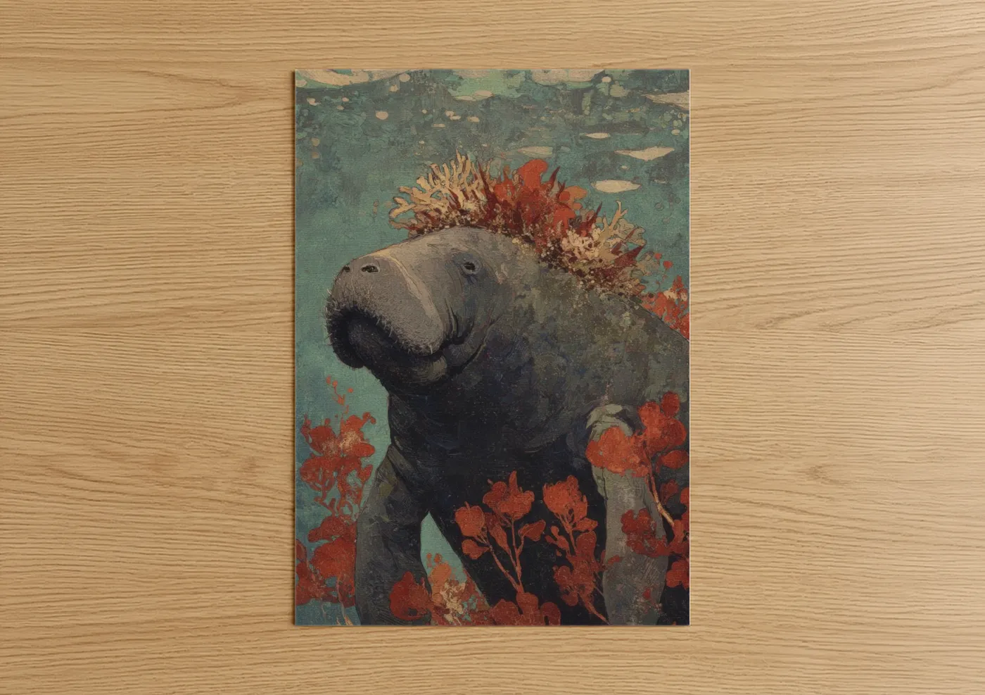 Coral Manatee Sea Life Wall Art