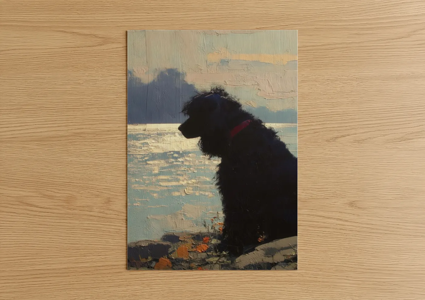 Black Spaniel Sunset Contemplation Wall Art