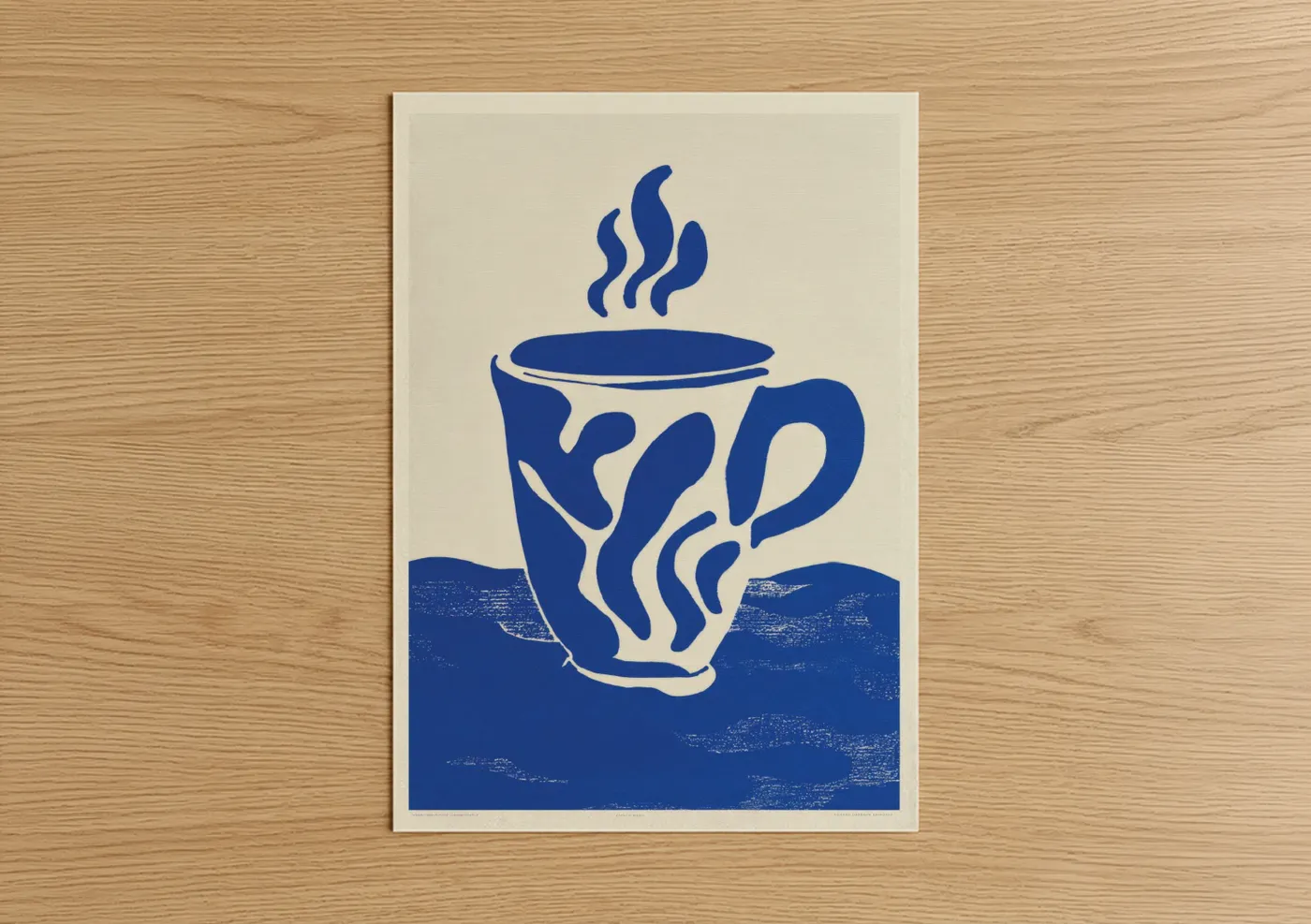 Abstract Coffee Cup with Steam Illustration Wall Art